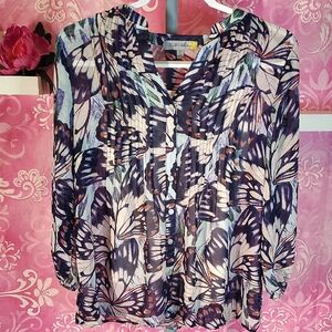 INC International Concepts Multicolor Butterfly Blouse